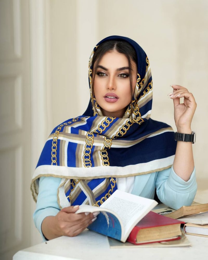 2827 روسری رنگی نخی طرح دار کد 2827 - Image 1