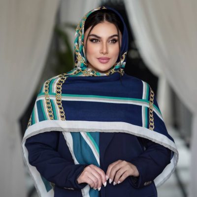 روسری رنگی نخی طرح دار کد 2829
