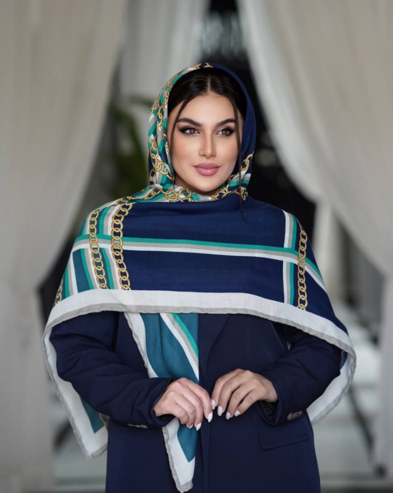 روسری رنگی نخی طرح دار کد 2829 - Image 1