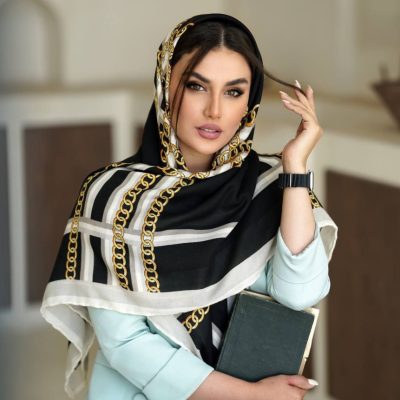 روسری رنگی نخی طرح دار کد 2828