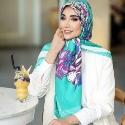 روسری رنگی نخی طرح دار کد 2831