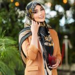 روسری رنگی نخی طرح دار کد 2832
