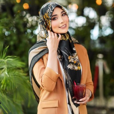 روسری رنگی نخی طرح دار کد 2832