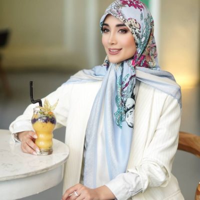 روسری رنگی نخی طرح دار کد 2834