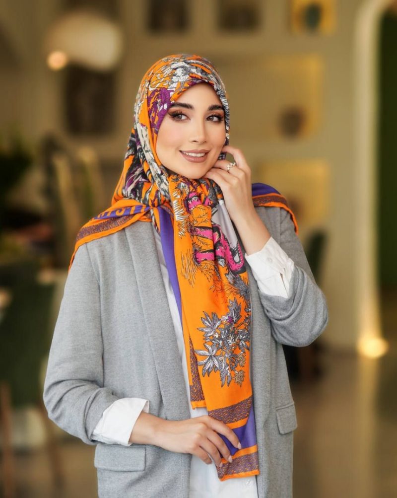 روسری رنگی نخی طرح دار کد 2835 - Image 1