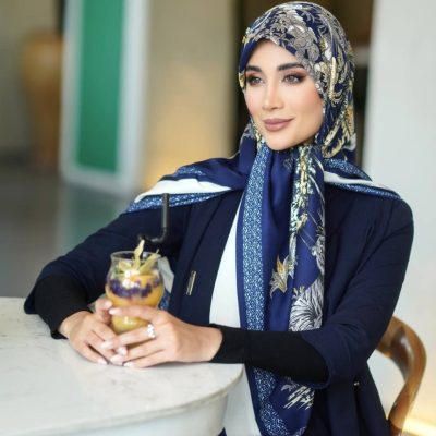 روسری رنگی نخی طرح دار کد 2836