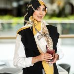 روسری رنگی نخی طرح دار کد 2838