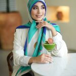 روسری رنگی نخی طرح دار کد 2840