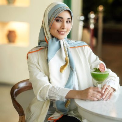 روسری رنگی نخی طرح دار کد 2841