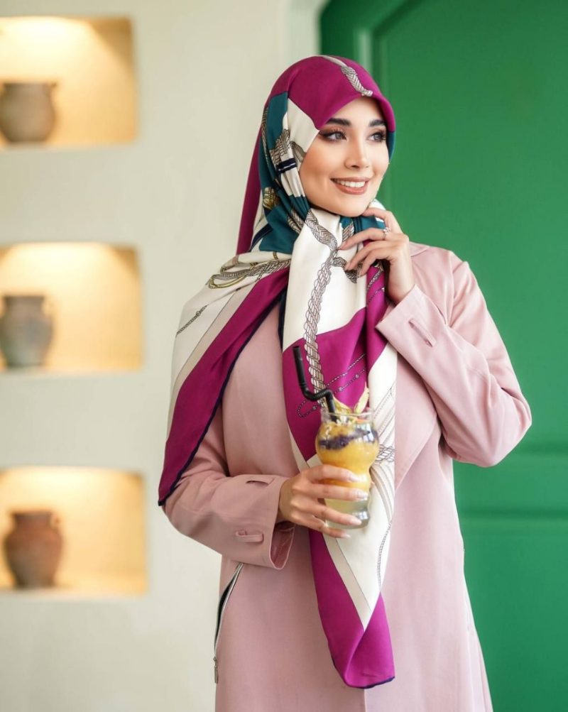 روسری رنگی نخی طرح دار کد 2843 - Image 1