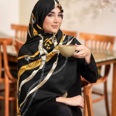 روسری رنگی نخی طرح دار کد 2849