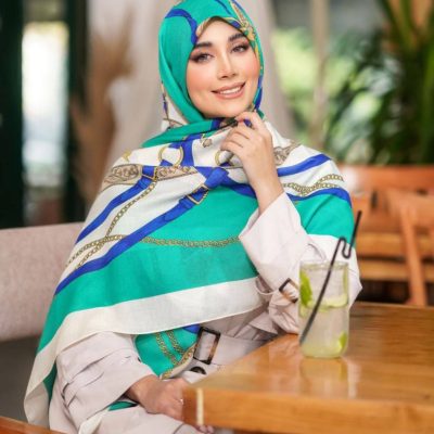 روسری رنگی نخی طرح دار کد 2850
