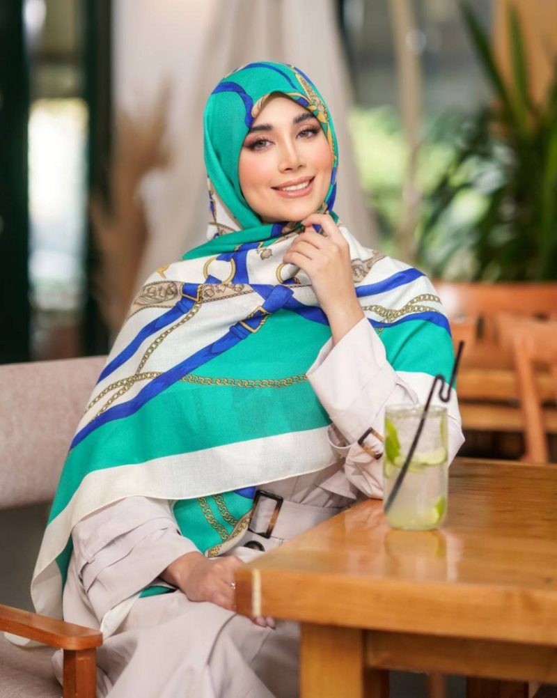 2850 روسری رنگی نخی طرح دار کد 2850 - Image 1