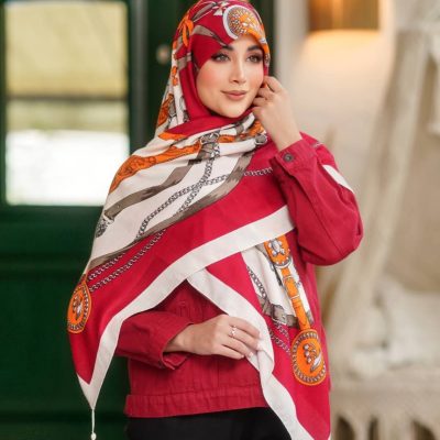 روسری رنگی نخی طرح دار کد 2852