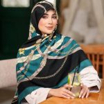 روسری رنگی نخی طرح دار کد 2853