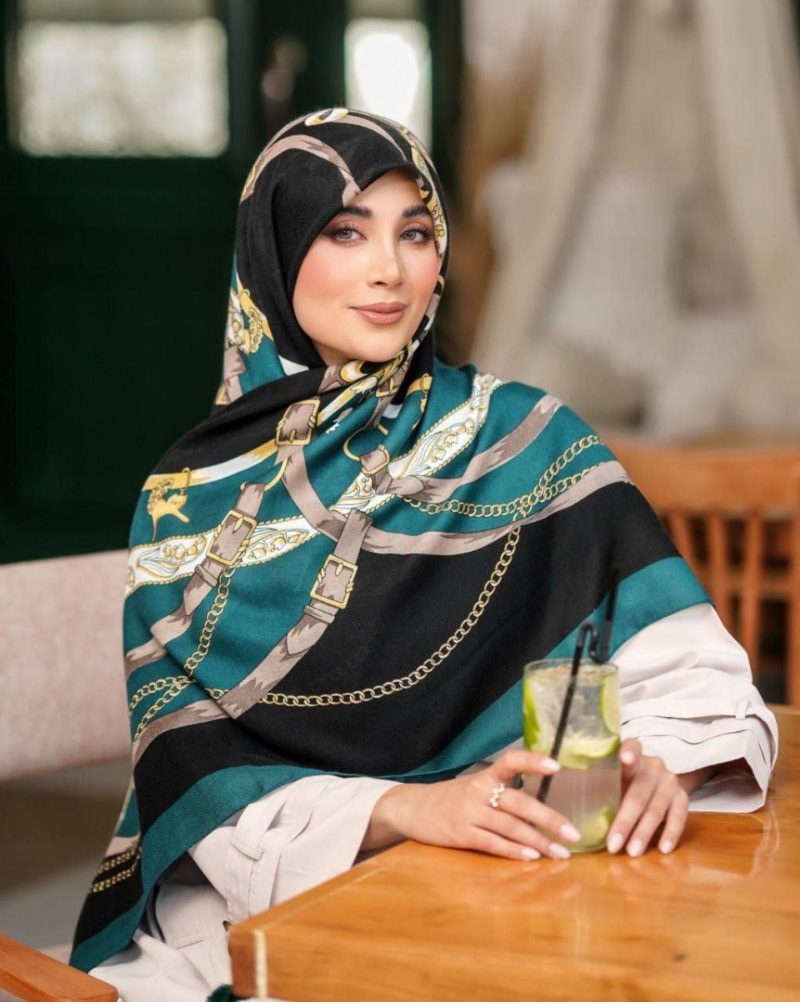 روسری رنگی نخی طرح دار کد 2853 - Image 1