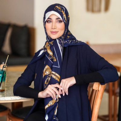 روسری رنگی نخی طرح دار کد 2855