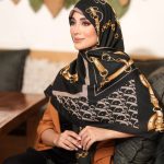 روسری رنگی نخی طرح دار کد 2856