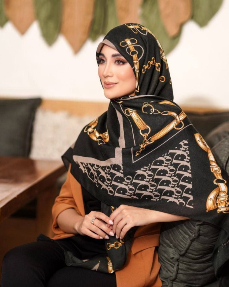 2856 روسری رنگی نخی طرح دار کد 2856 - Image 1