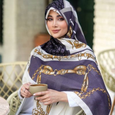 روسری رنگی نخی طرح دار کد 2857