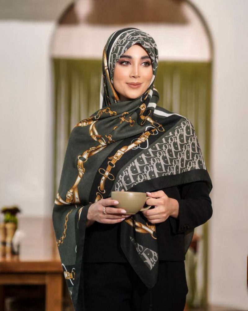 روسری رنگی نخی طرح دار کد 2858 - Image 1