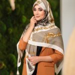 روسری رنگی نخی طرح دار کد 2859