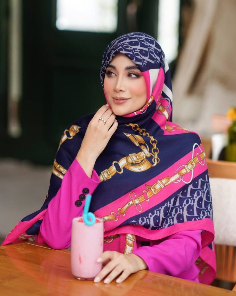 روسری رنگی نخی طرح دار کد 2861 - Image 1