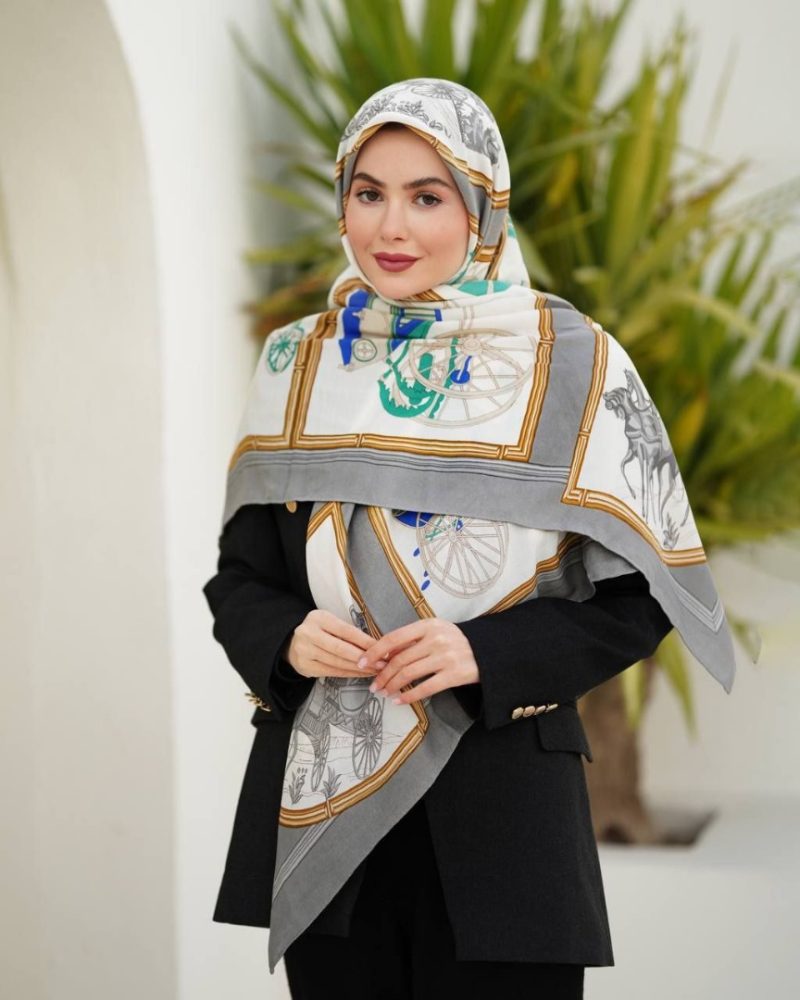 روسری رنگی طرح دار کد 2862 - Image 1