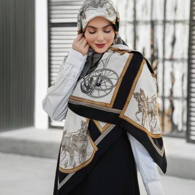روسری رنگی طرح دار کد 2864