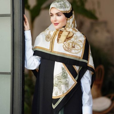 روسری رنگی طرح دار کد 2865