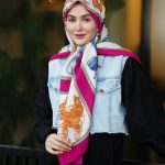 روسری رنگی طرح دار کد 2866