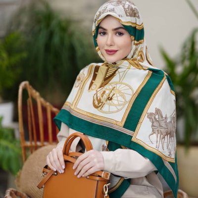 روسری رنگی طرح دار کد 2867