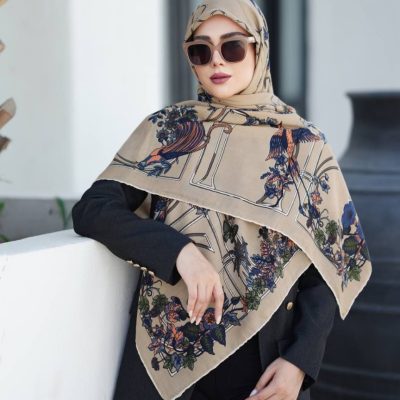 روسری رنگی طرح دار کد 2879