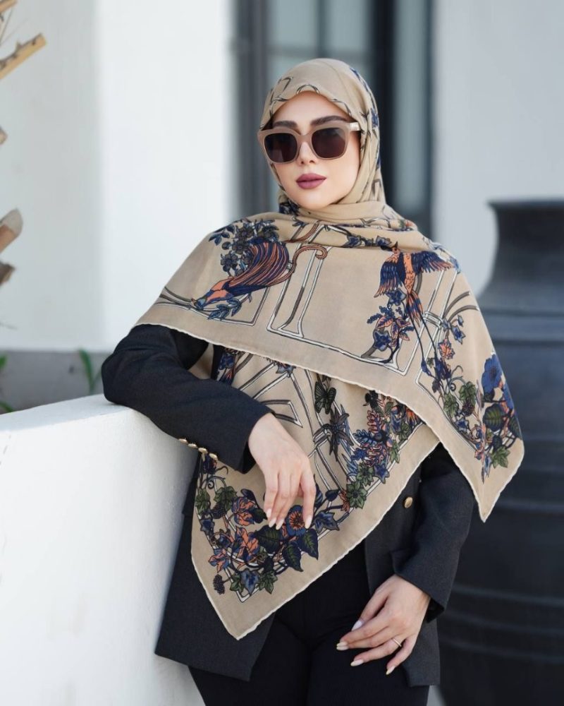 روسری رنگی طرح دار کد 2879 - Image 1