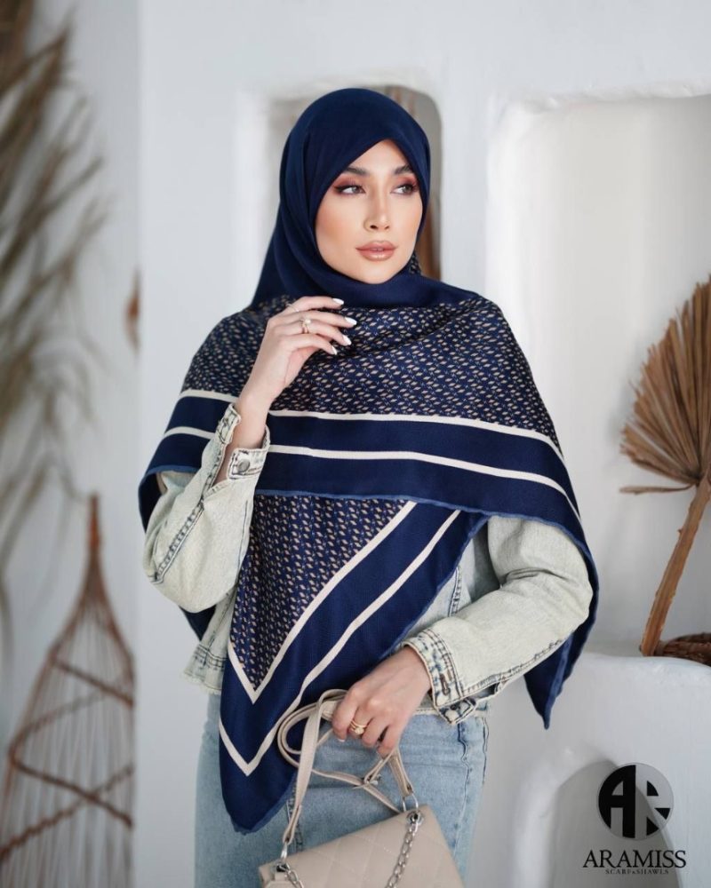 روسری رنگی طرح دار کد 2884 - Image 1