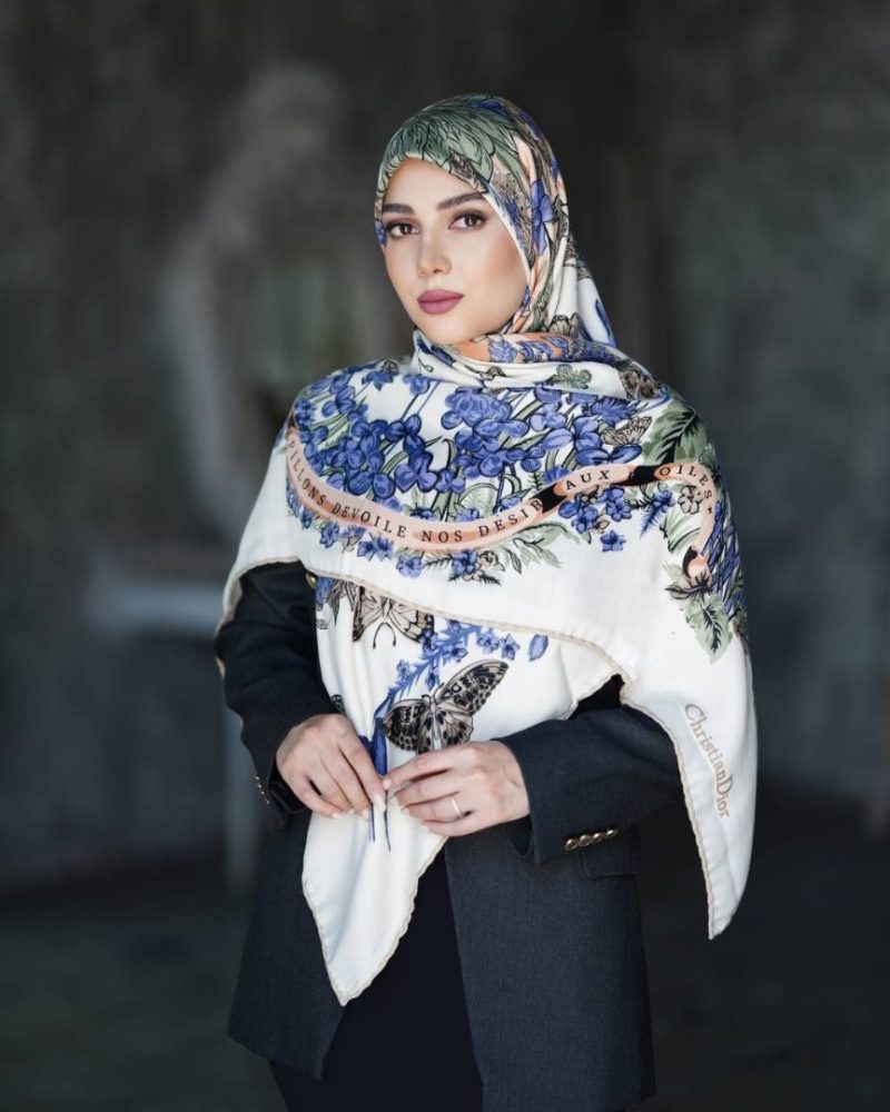 2908 روسری رنگی طرح دار کد 2909 - Image 1