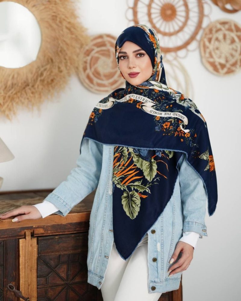 روسری رنگی طرح دار کد 2913 - Image 1