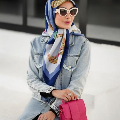 روسری رنگی طرح دار کد 2955