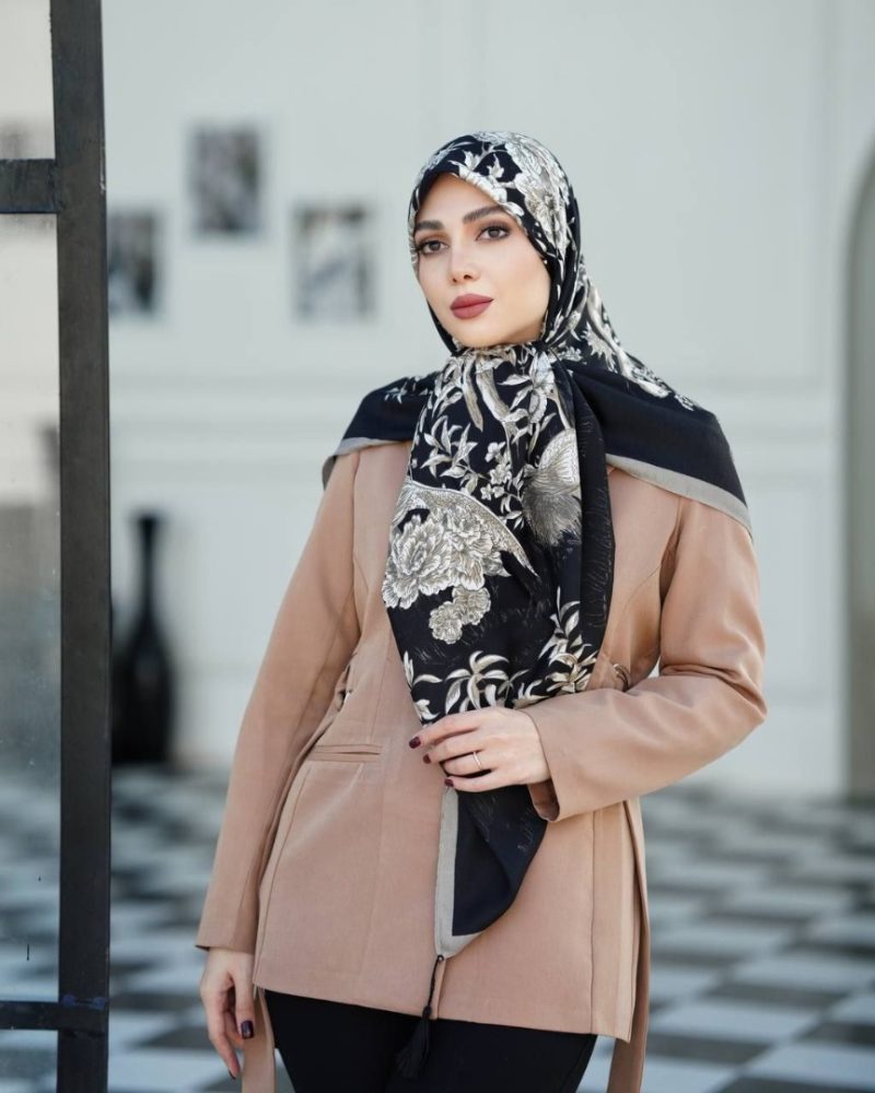 روسری رنگی طرح دار کد 2966 - Image 1