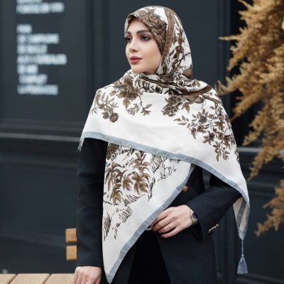 روسری رنگی طرح دار کد 2967