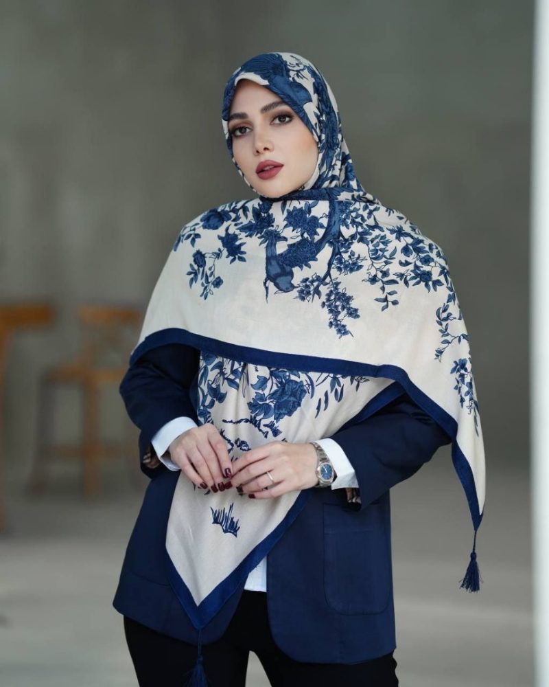 2969 روسری رنگی طرح دار کد 2969 - Image 1