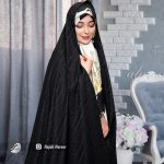 چادر مشکی طرح دار کره ای کد 3402