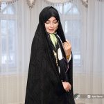 چادر مشکی طرح دار کره ای کد 3407