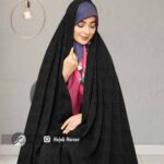 چادر مشکی طرح دار کره ای کد 3412