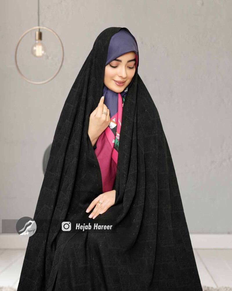 چادر مشکی طرح دار کره ای کد 3412 - Image 1