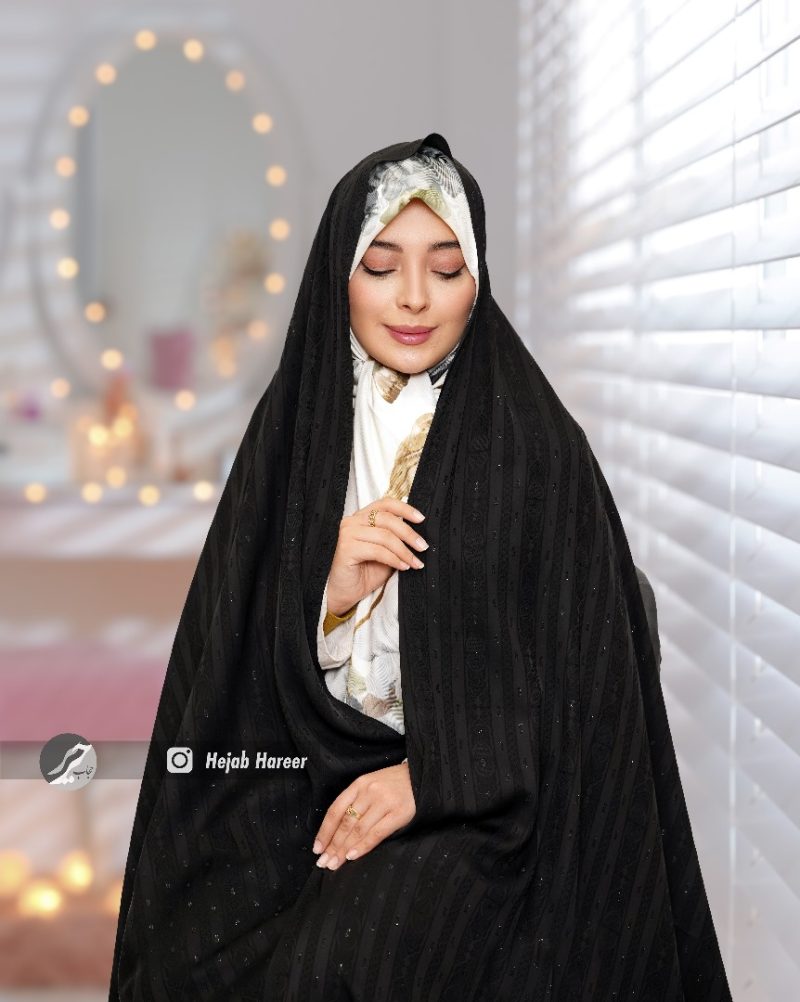 چادر مشکی طرح دار کره ای کد 3416 - Image 1