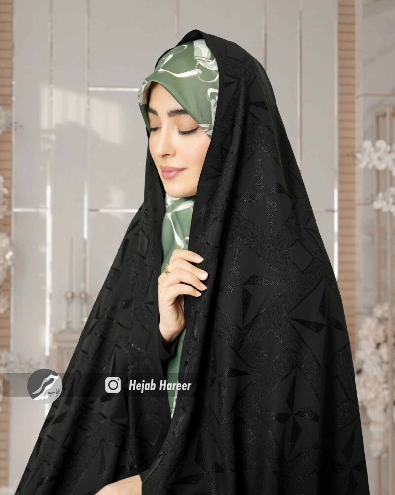چادر مشکی طرح دار کره ای کد 3418 - Image 1