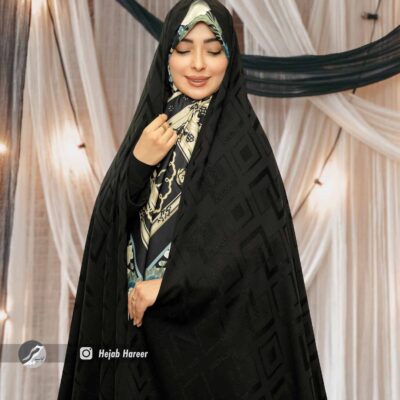 چادر مشکی طرح دار کره ای کد 3425