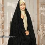 چادر مشکی طرح دار کره ای کد 3426