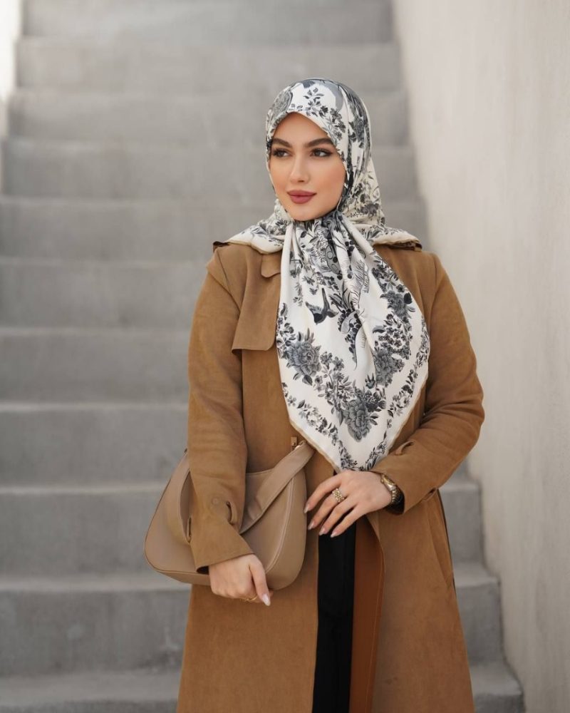 2981 روسری رنگی طرح دار کد 2981 - Image 1